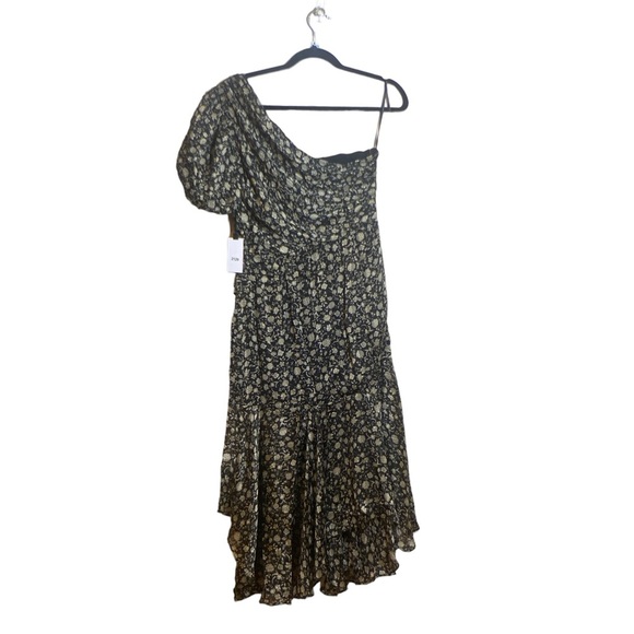 NWT ASTR The Label Santorini Midi Dress in Black & Taupe Multi, size Medium - Picture 9 of 12